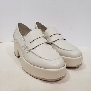 Dolce Vita Platform Loafers Women's Size 6 Yanni Leather Retro 90s Ivory Preppy
